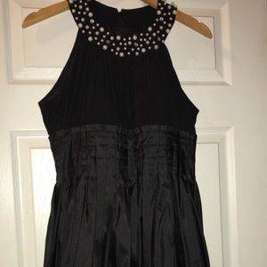 Black beaded ring-neckline dress
